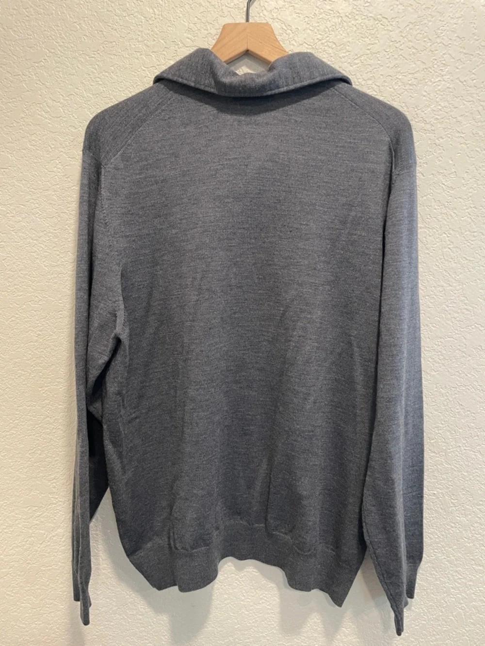 Hart Schaffner Marx 100% Merino Wool Sweater Mens XL Gray Long Sleeve Pullover